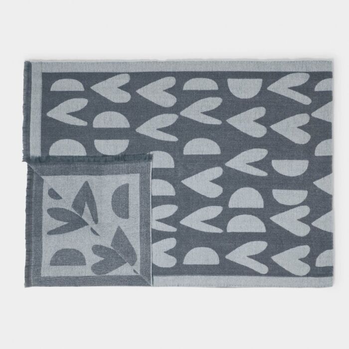 Katie Loxton Printed Blanket Scarf - Charcoal